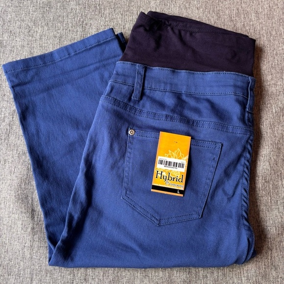Hybrid & Company Maternity Capri High Waist Stretch Denim Capri, Large - Picture 2 of 9